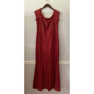 Red lace dress elegant